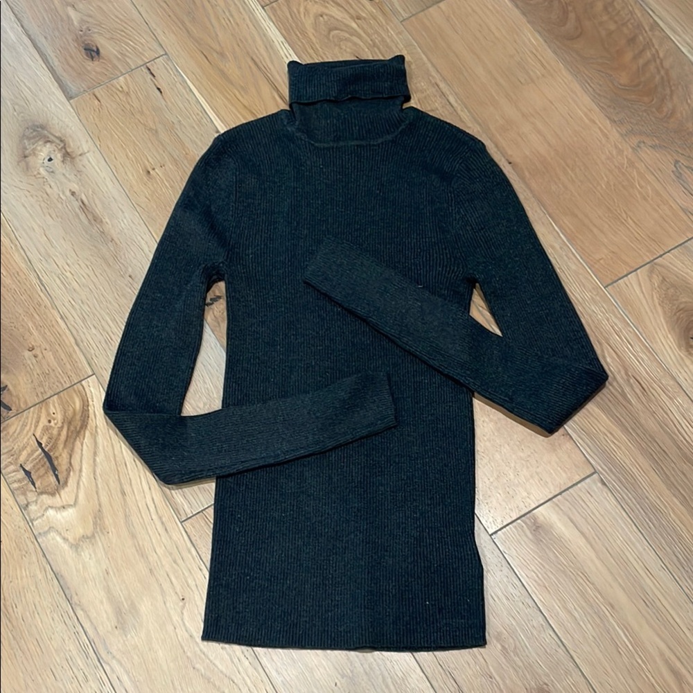 Express Dark Gray Ribbed Turtleneck
